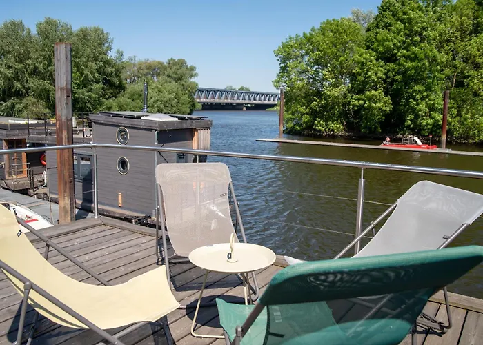 Tolles Tiny-Hausboot Guenter Mit Dachterrasse